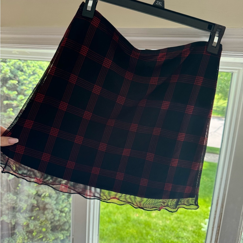 Garage Black and Red A-Line Mini Skirt